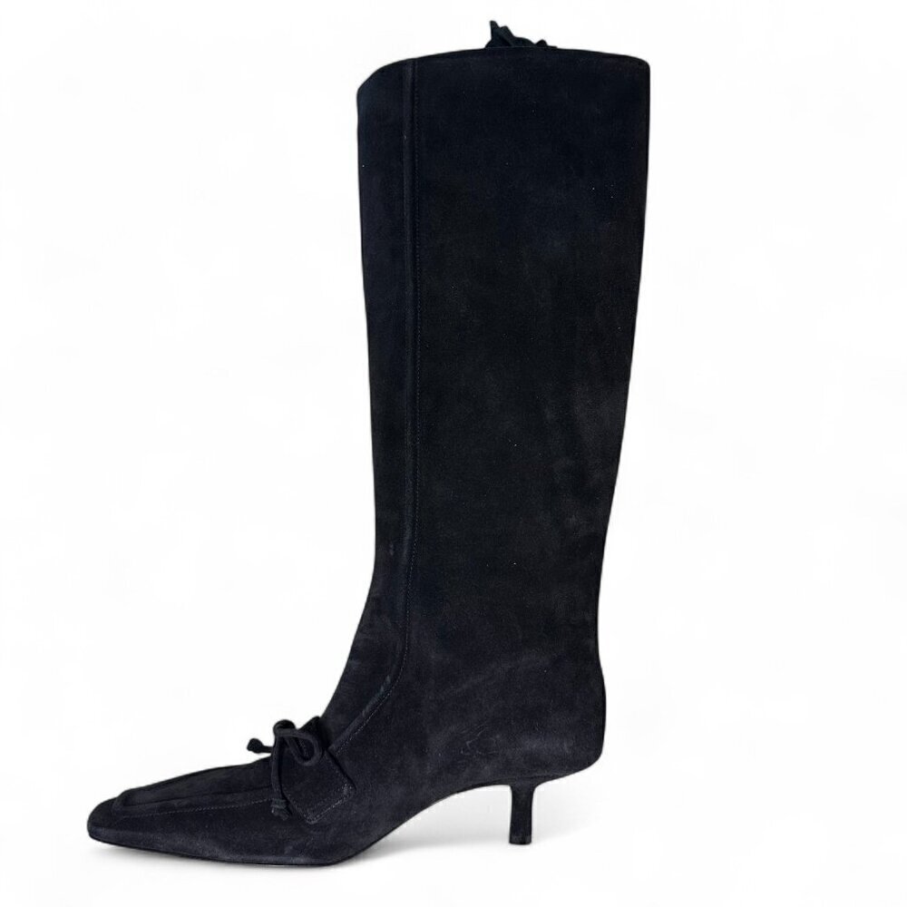 Burberry Women's Knee-High Suede Storm Boot with Bow EU 39 NEW IN BOX - Picture 8 of 16